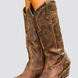 CATARINA - Vintage cowboyské boty s hřebíky