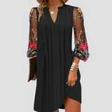 LAURA - ELEGANTNÍ MINI ŠATY S PRŮHLEDNÝMI RUKÁVY