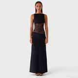 LUCINDA - DLOUHÉ ČERNÉ KRAJKOVÉ ŠATY